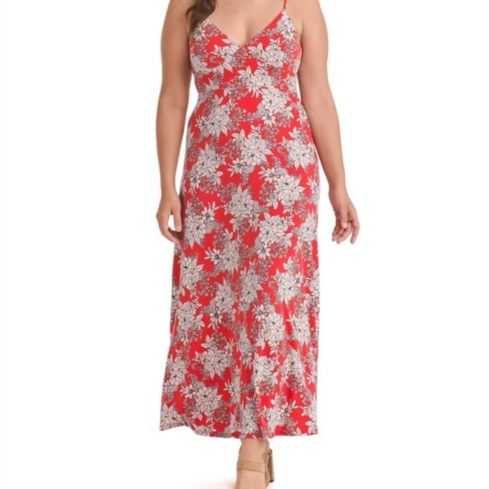 Vince Camuto Boudoir Botanical V-Neck Maxi Dress Size XL NWT